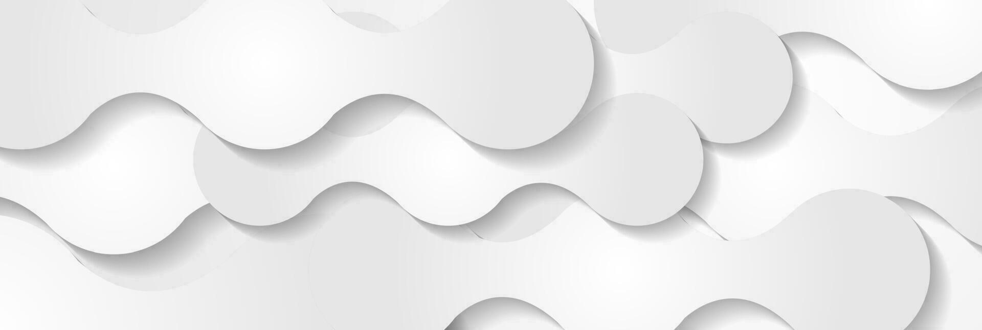 White paper curved shapes abstract geometric background vector