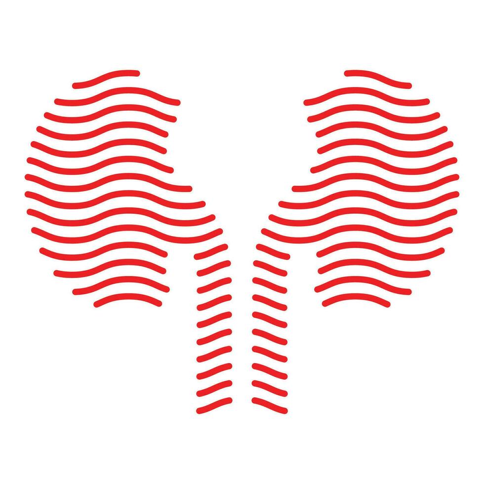 Line shape kidney logo vector