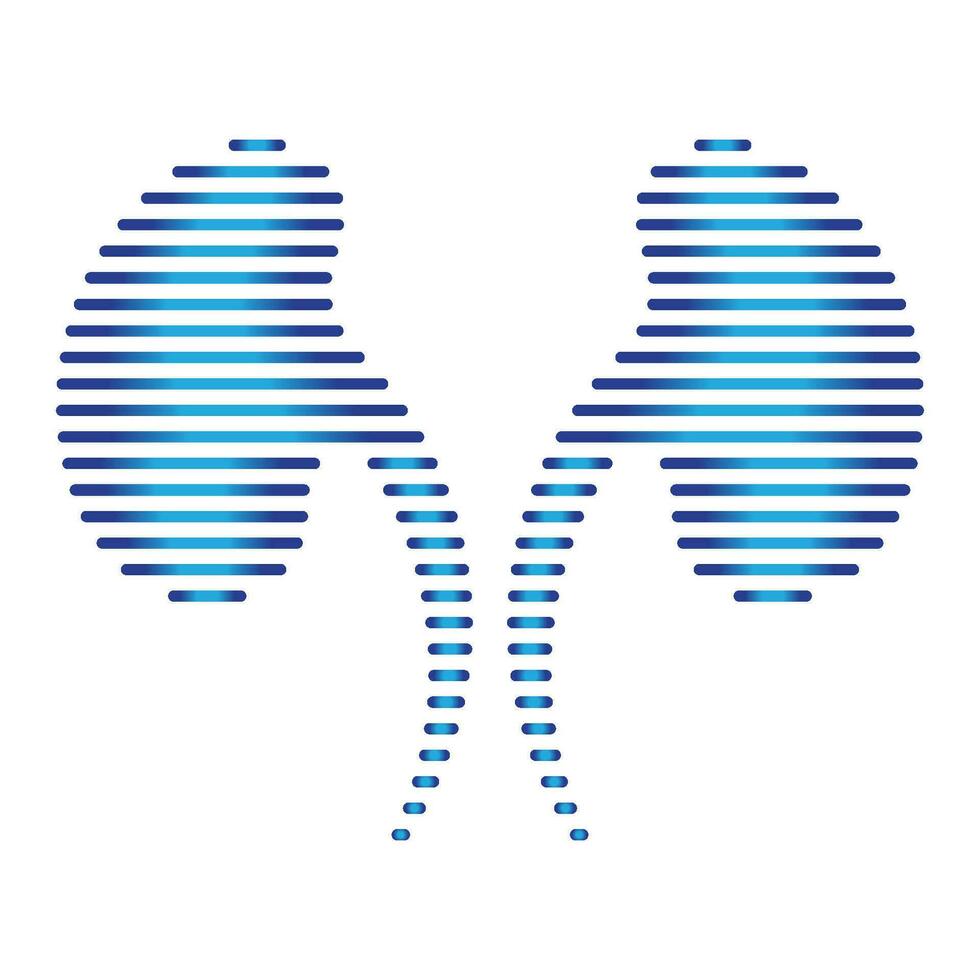 Line shape kidney logo vector