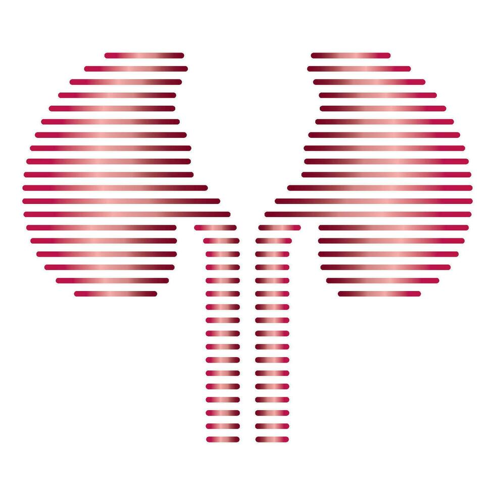 Line shape kidney logo vector