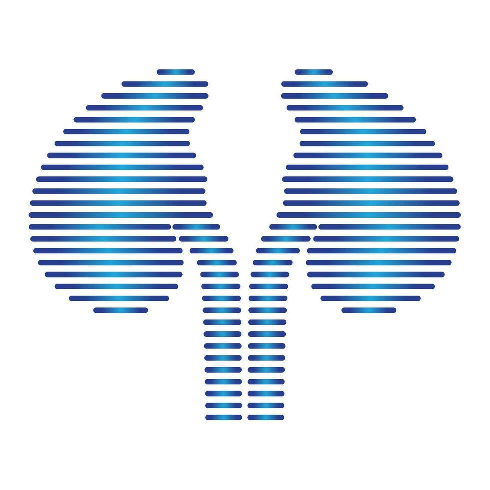 Line shape kidney logo vector
