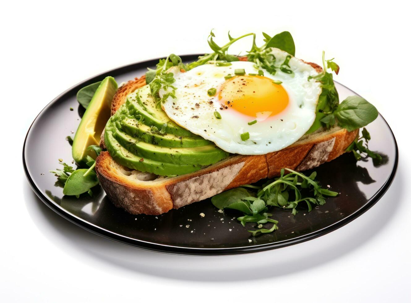 Healthy brealfast with fried eggs photo