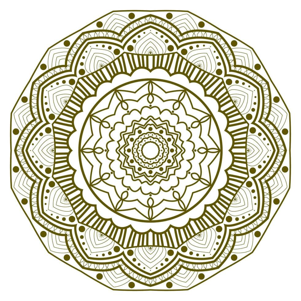 Mandala vector simple monochrome abstract round openwork shape