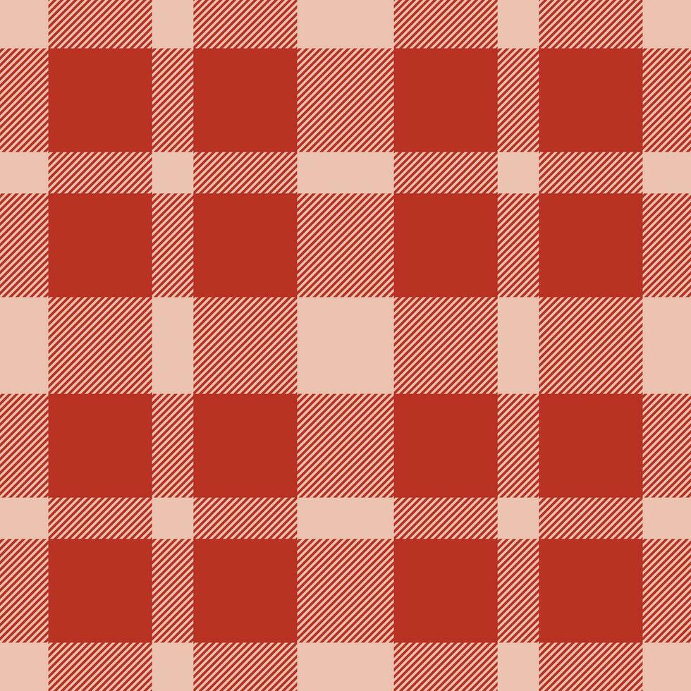 Plaid seamless pattern in red. Check fabric texture. Vector textile print.