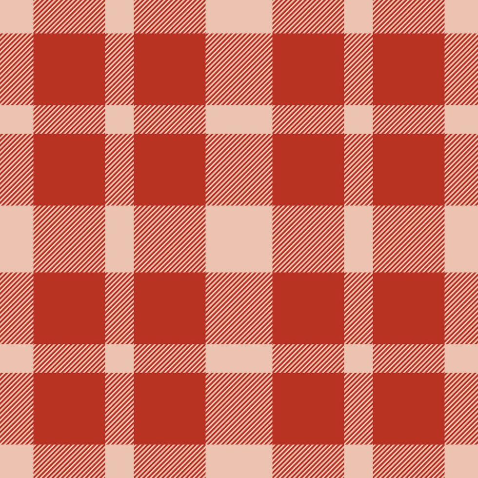 Plaid seamless pattern in red. Check fabric texture. Vector textile print.