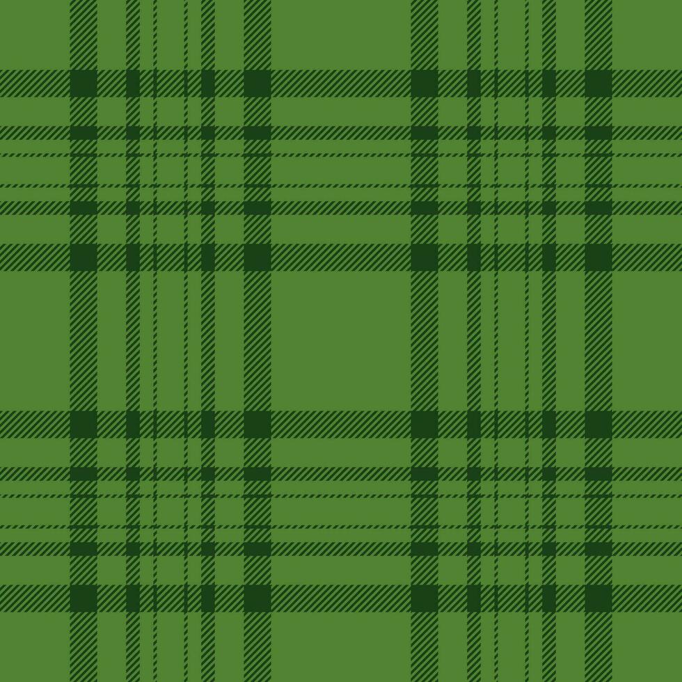 Plaid seamless pattern in green. Check fabric texture. Vector textile print.