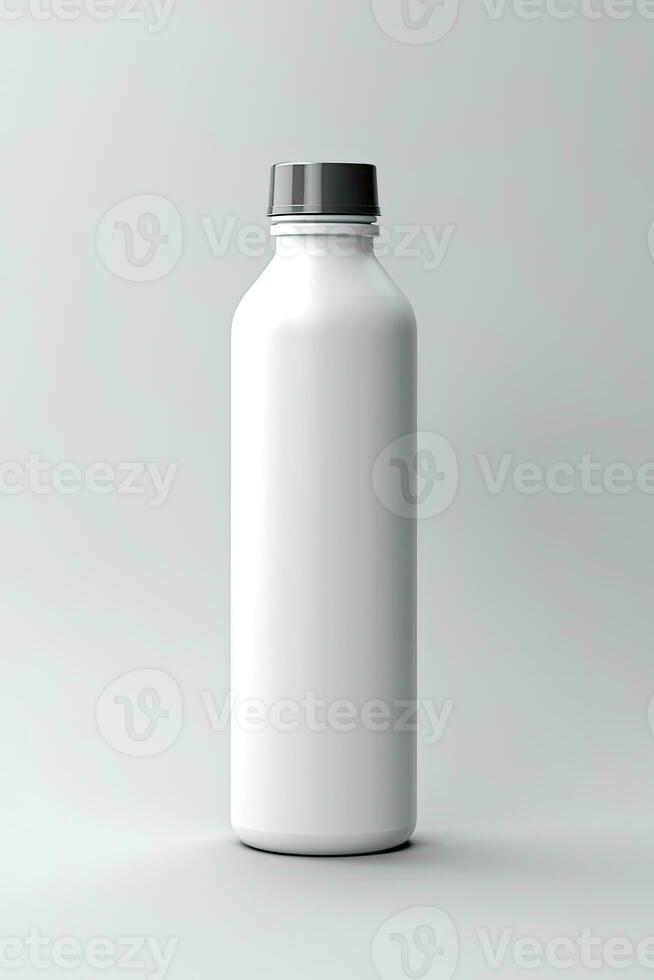 Water Botel Mockup White with shades white background, AI Generated photo