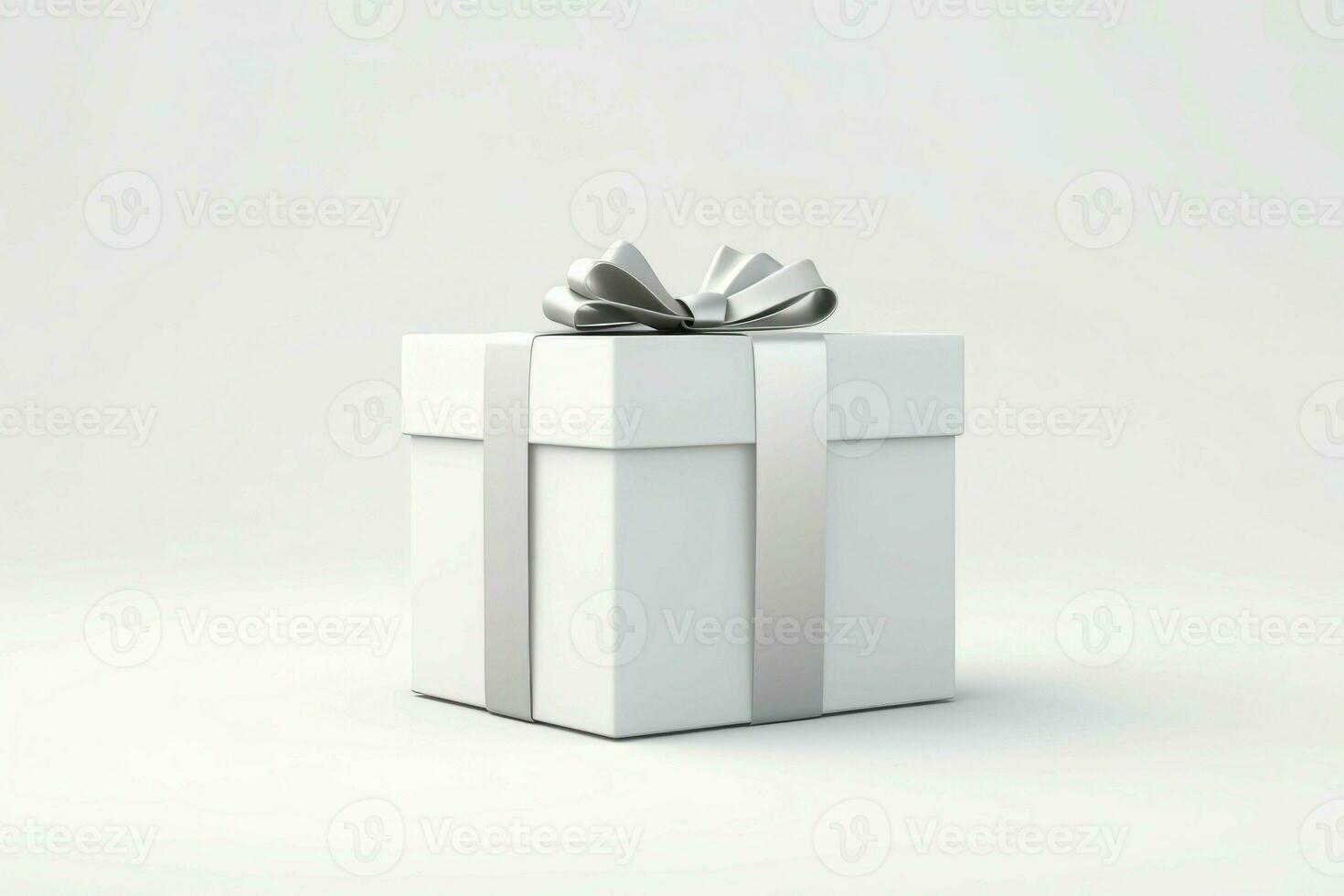 regalo caja blanco Bosquejo en gris antecedentes. generar ai foto