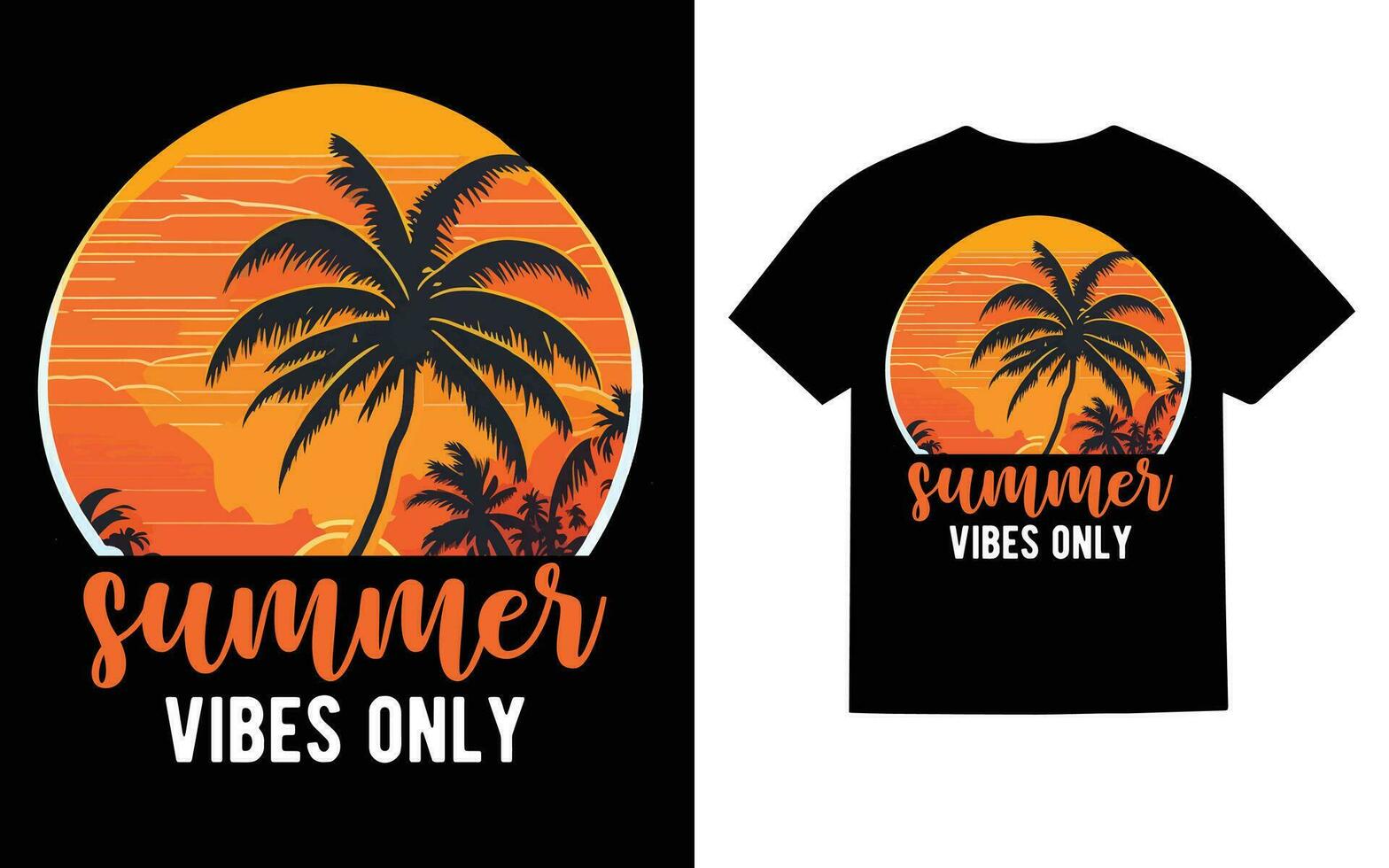 Summer T-Shirt Design Ai Generate vector