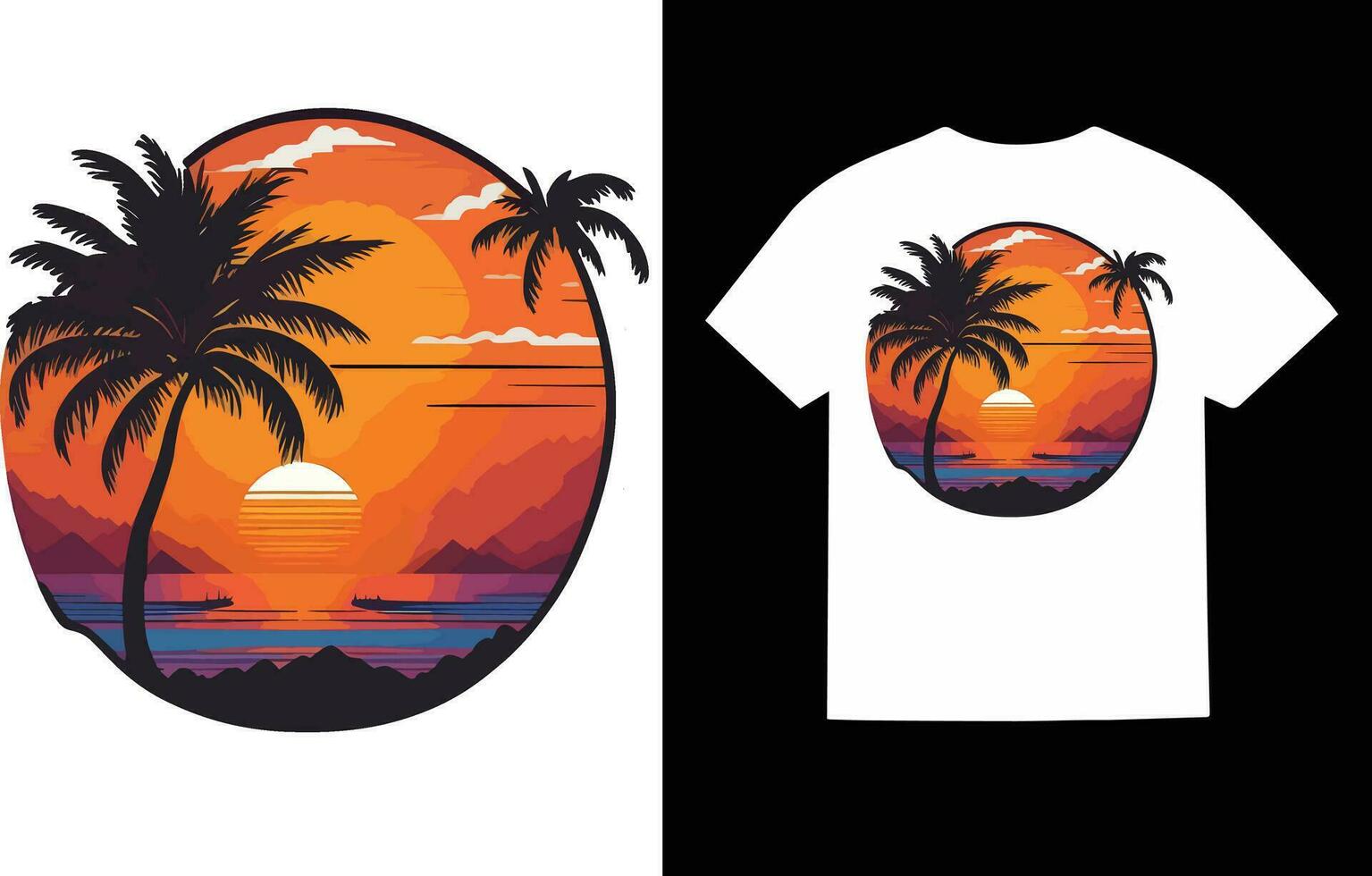 Summer T-Shirt Design Ai Generate vector