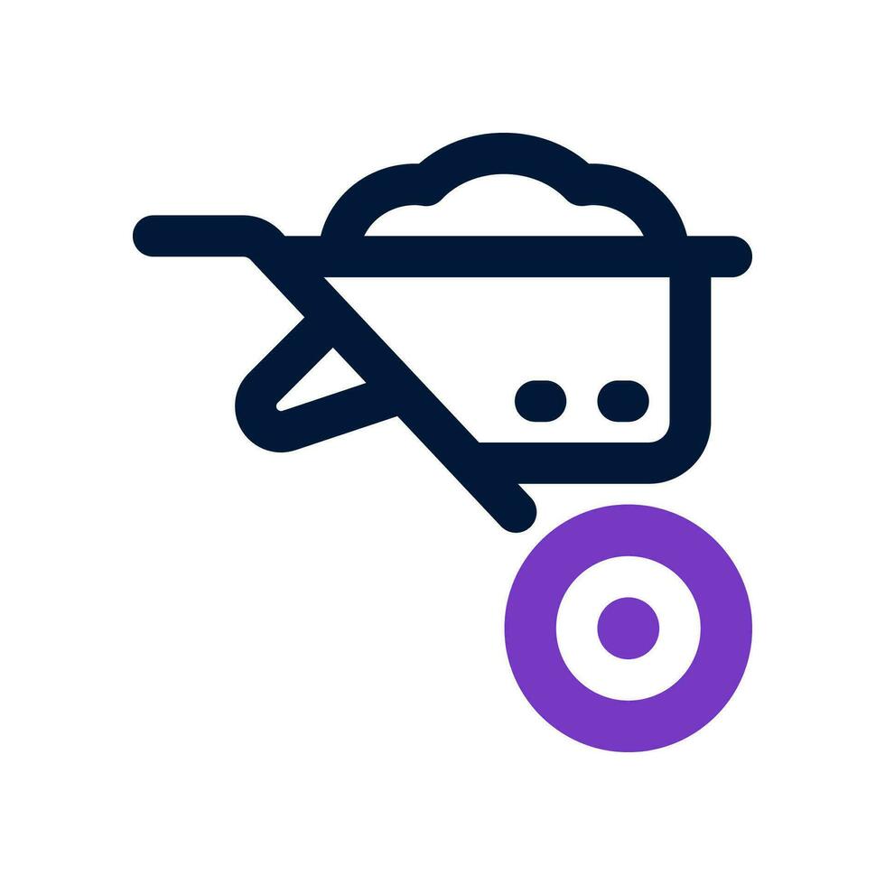 wheelbarrow dual tone icon. vector icon for your website, mobile, presentation, and logo design.