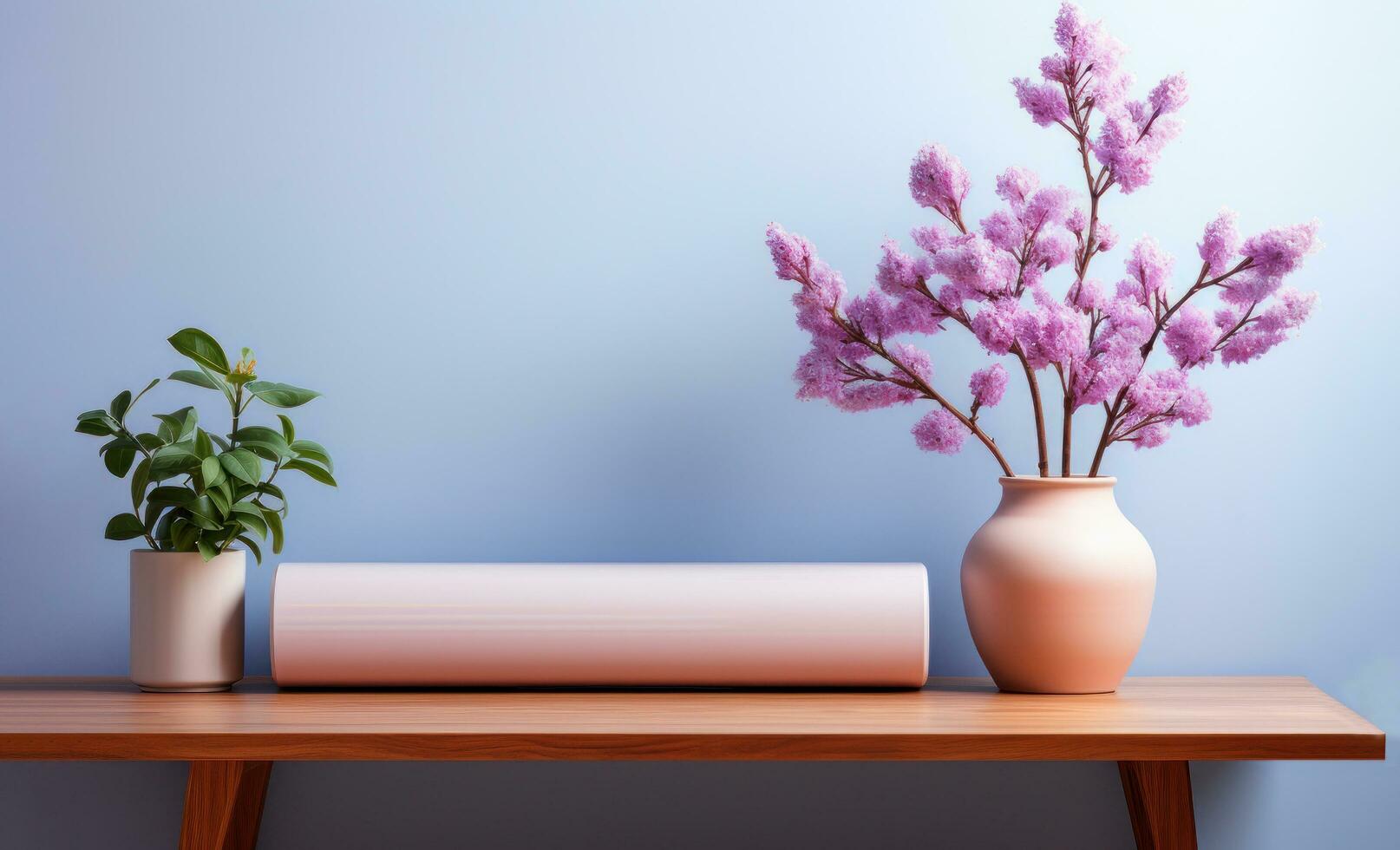 vase with lavender flowers photo