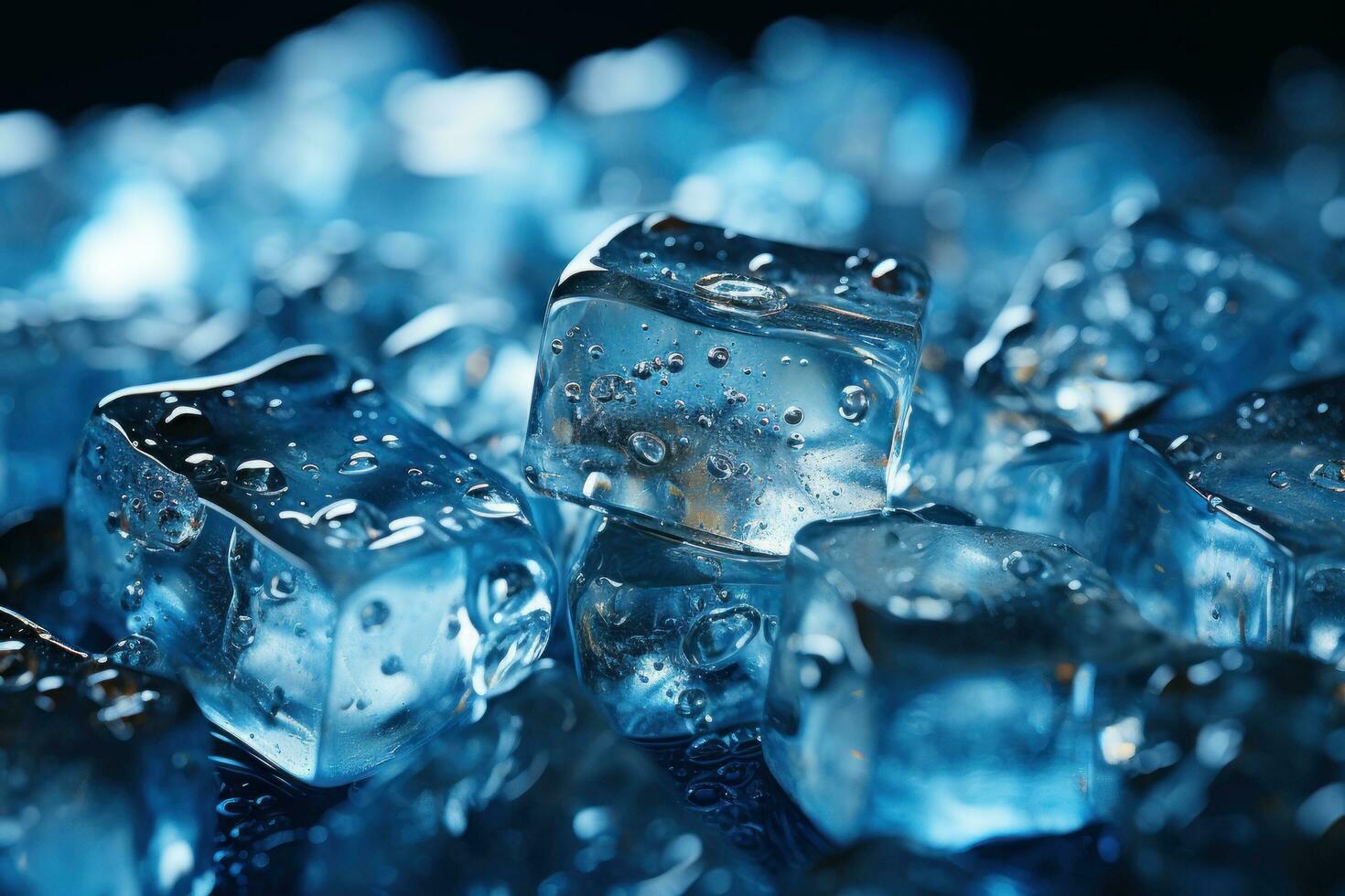 ice cubes on a black background photo