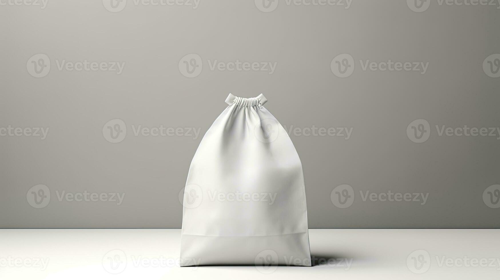 Packaging Bag Mockup White with shades on white Bg, AI Generated photo