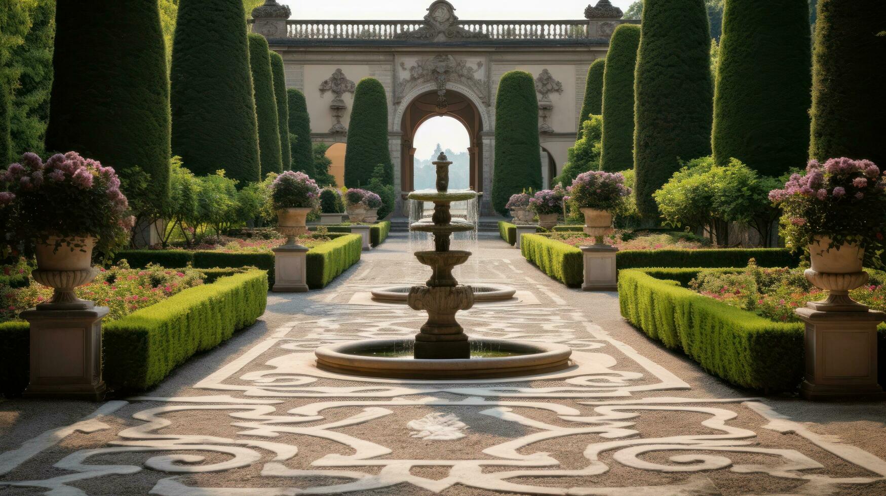 Classic Italian garden design photo