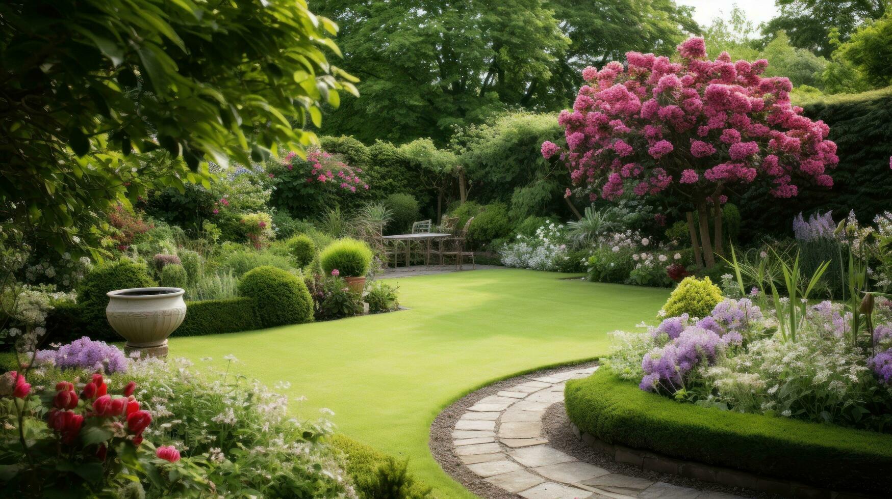 Classic english garden design photo