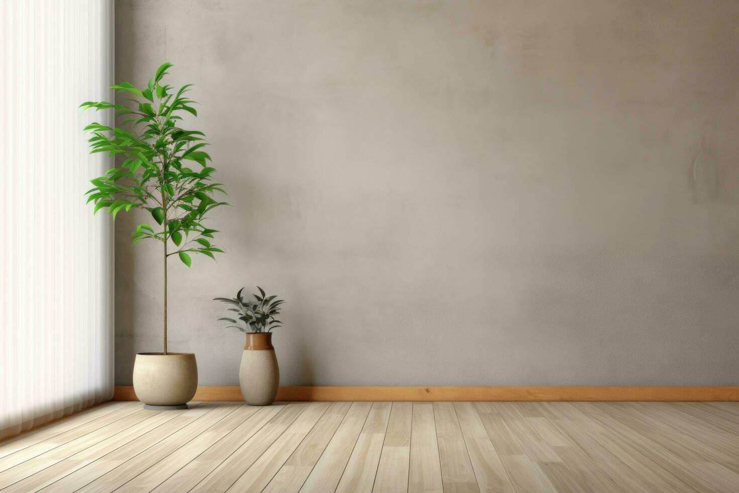 interior diseño de vivo habitación con plantas foto