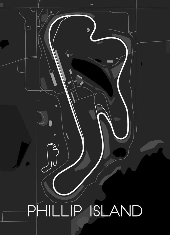 Phillip Island Grand Prix Circuit map vector