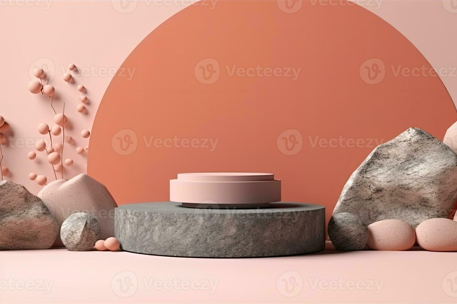 Abstract background for cosmetic product display stone podium minimal background photo