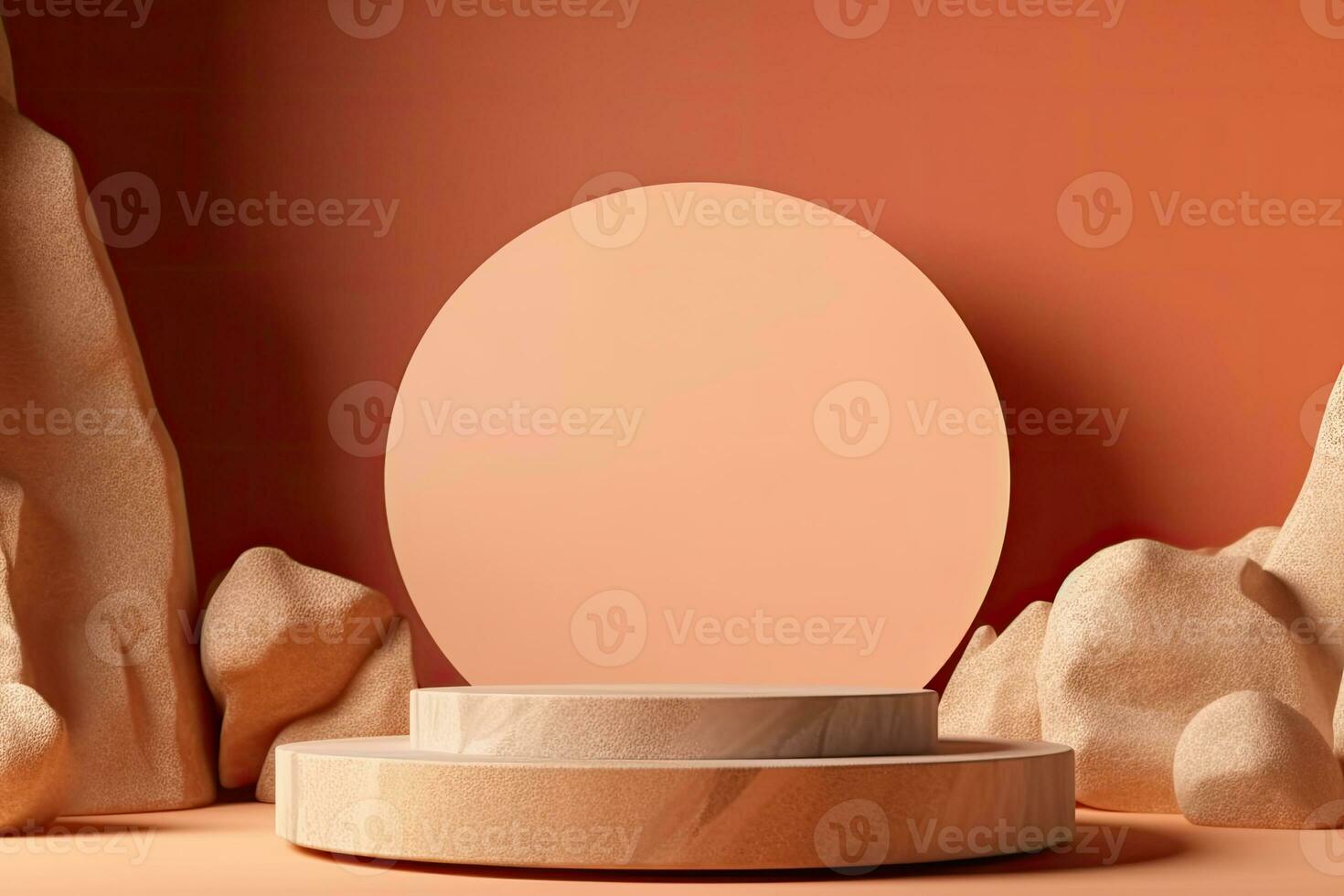 Abstract background for cosmetic product display stone podium minimal background photo