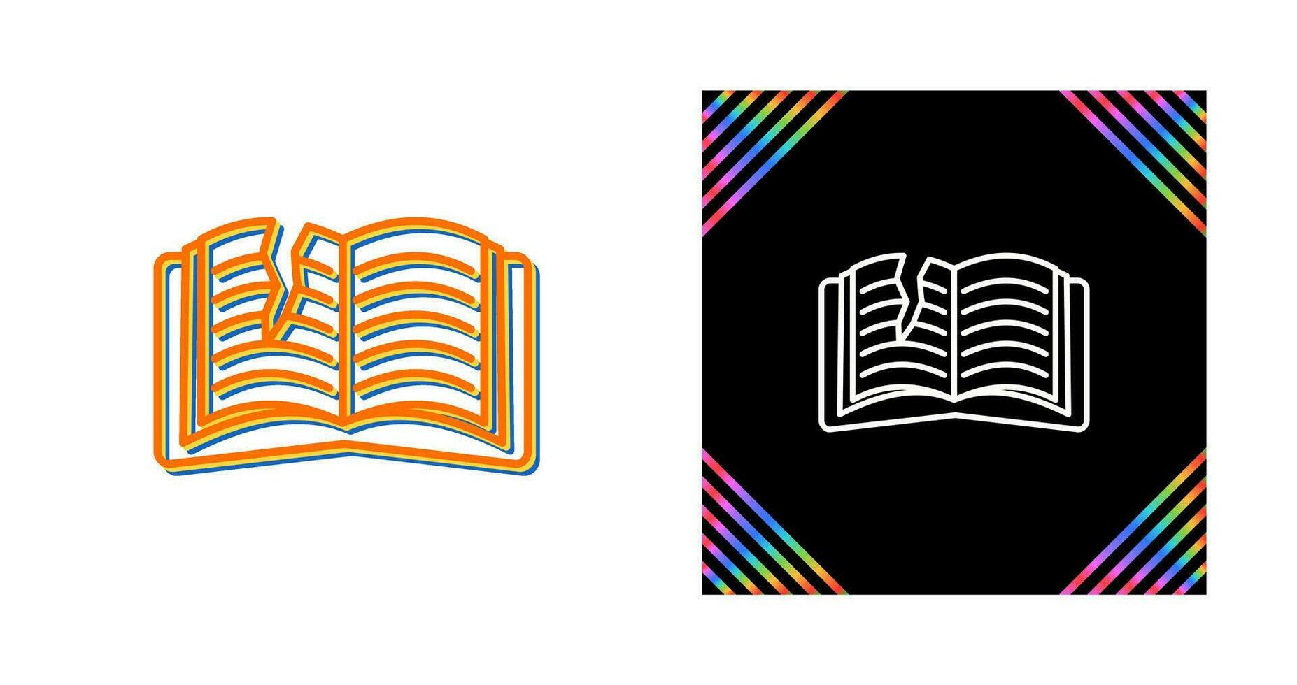 Teared Book Vector Icon