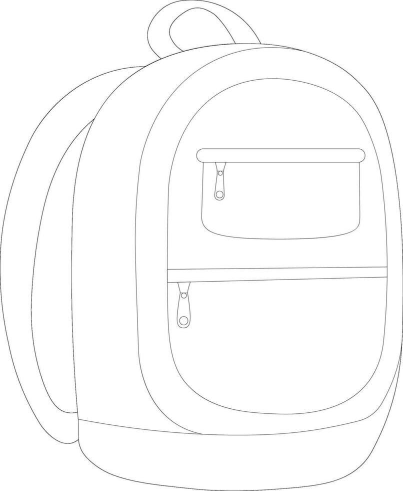 School bag coloring page vector