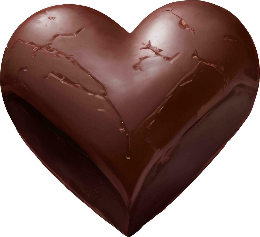 corazón conformado chocolate mano dibujado ilustración aislado vector