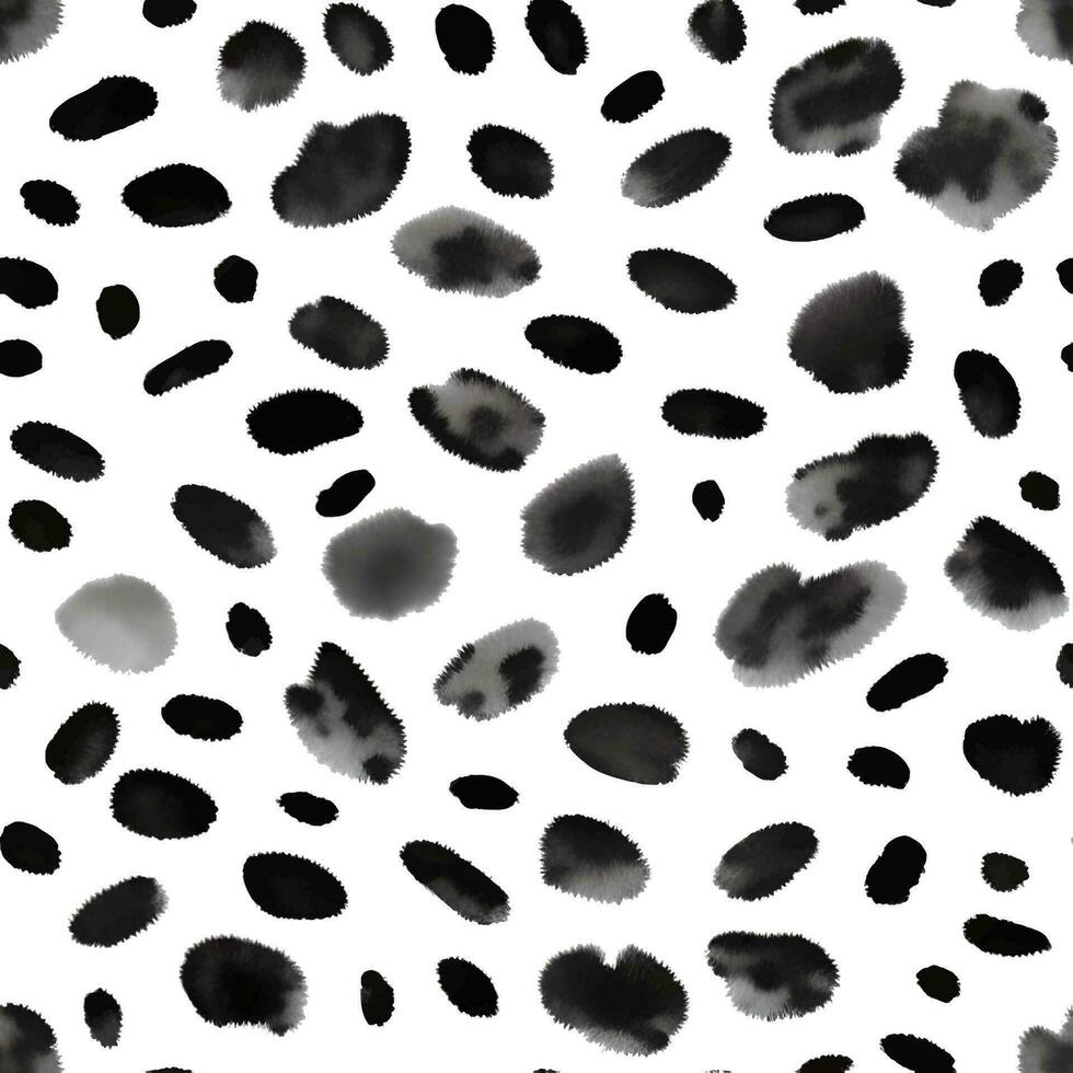 Polka Dot Leopard Seamless Pattern Texture Hand Drawn Painting Illustration vector