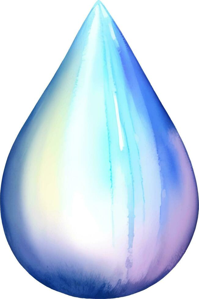 Water Drop Isolated Hand Drawn Painting Illustration vector