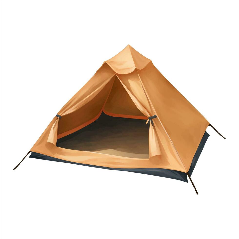 Camping Tent Isolated Detailed Hand Drawn Painting Illustration vector