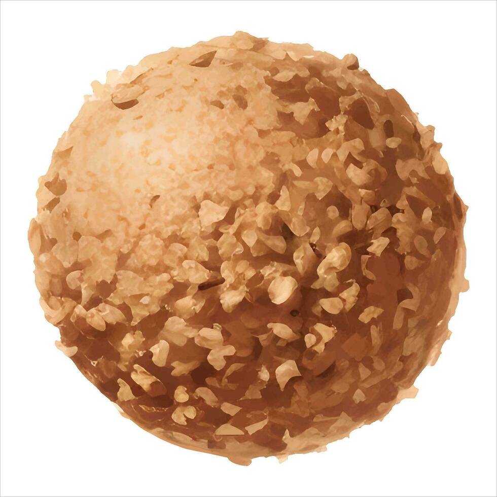 Crunchy Chocolate Ball Isolated Detailed Hand Drawn Painting Illustration vector