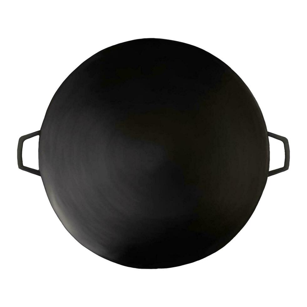 Wok Top View Isolated Hand Drawn Painting Illustration vector