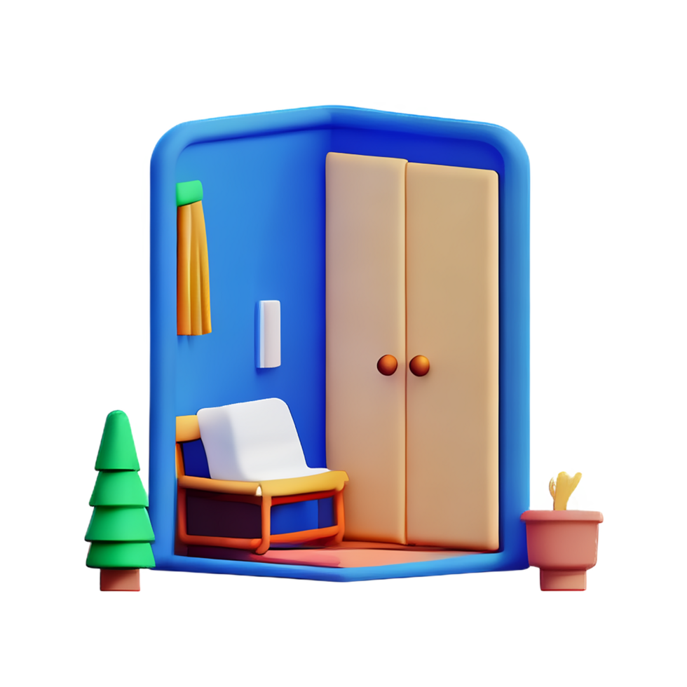 room 3d rendering icon illustration png