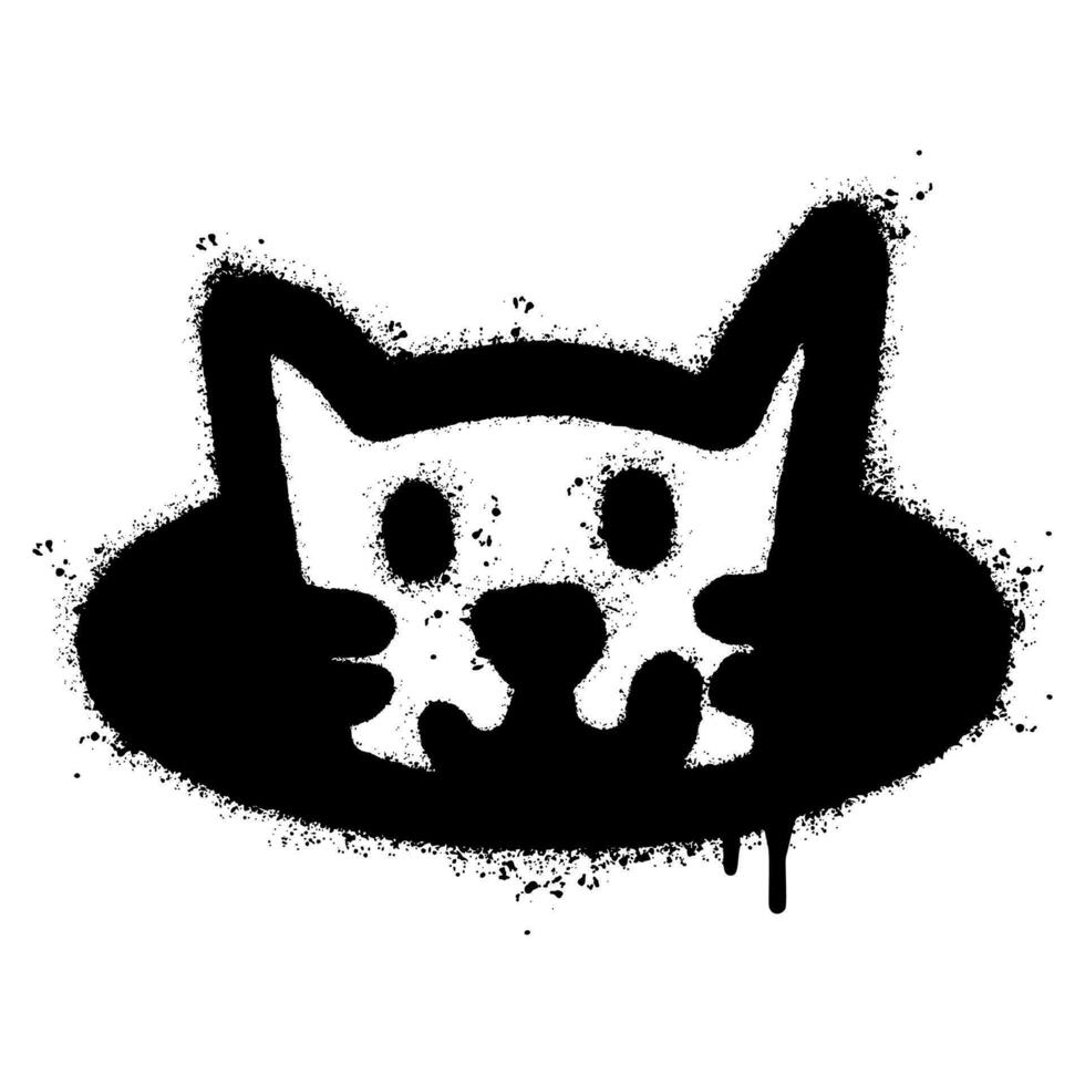 Spray Painted Graffiti Cat icon isolated on white background. vector illustration.