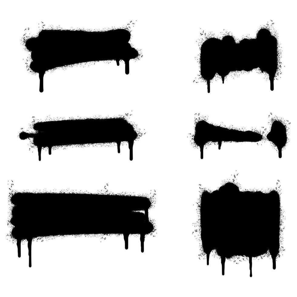 graffiti Spray painted lines and Drips Black ink splatters isolated on white background. vector