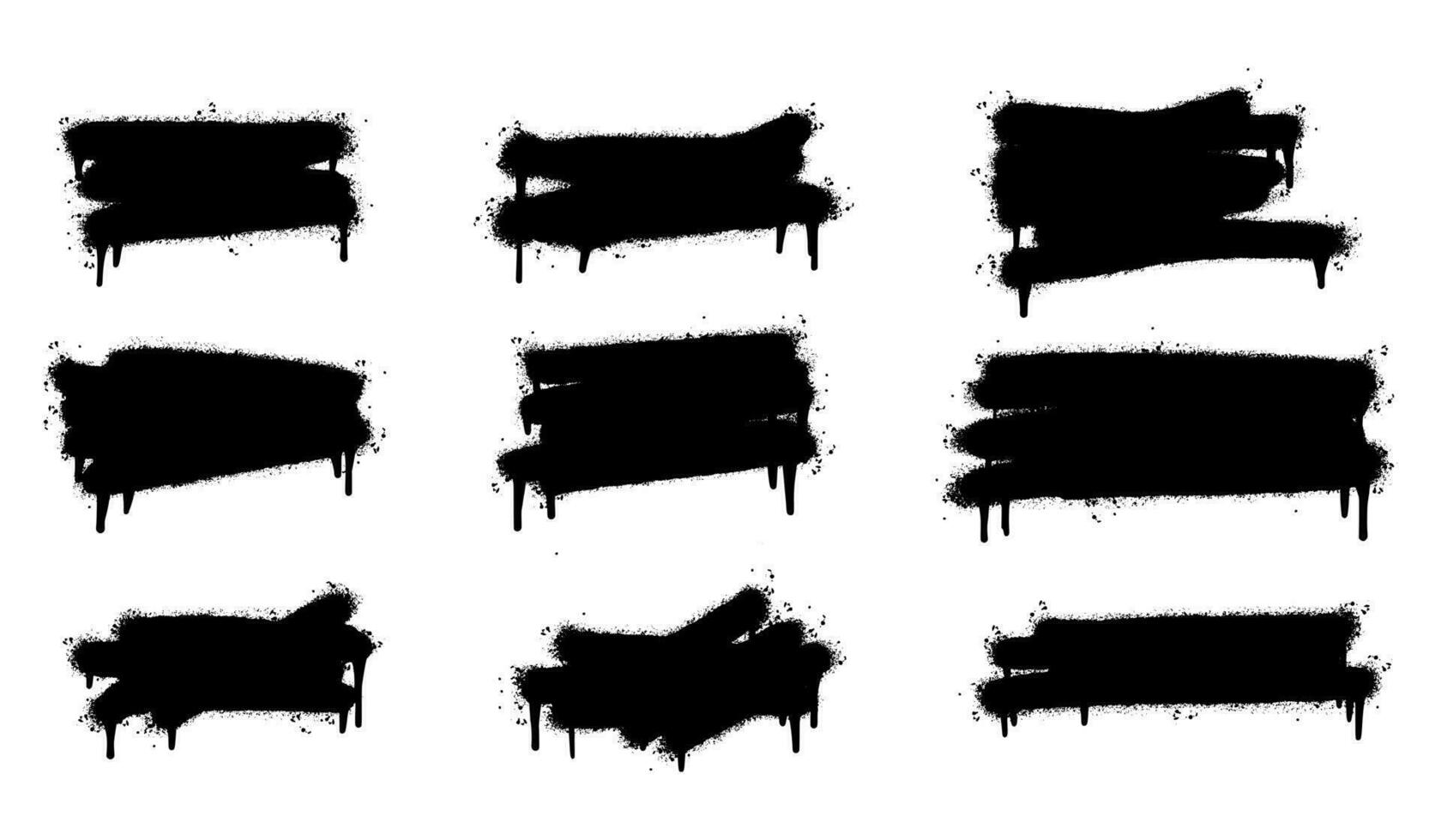 graffiti Spray painted lines and Drips Black ink splatters isolated on white background. vector