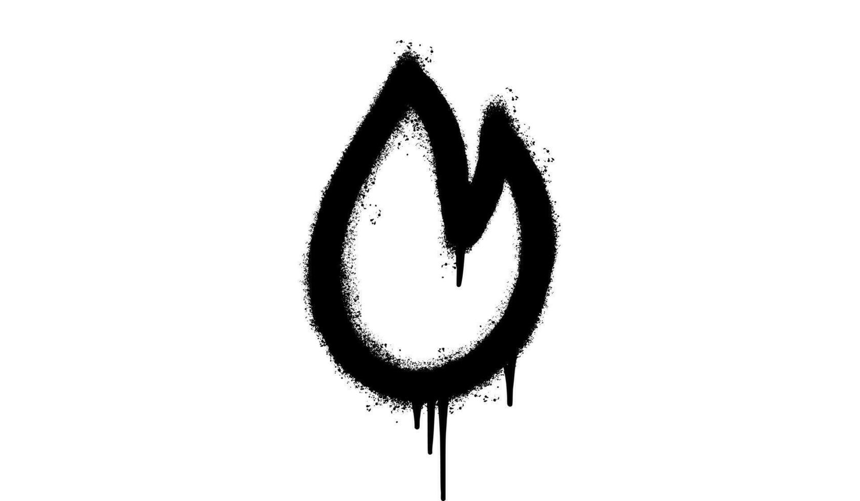 Spray Painted Graffiti Fire flame icon Sprayed isolated with a white background. graffiti Fire flame icon with over spray in black over white. Vector illustration.