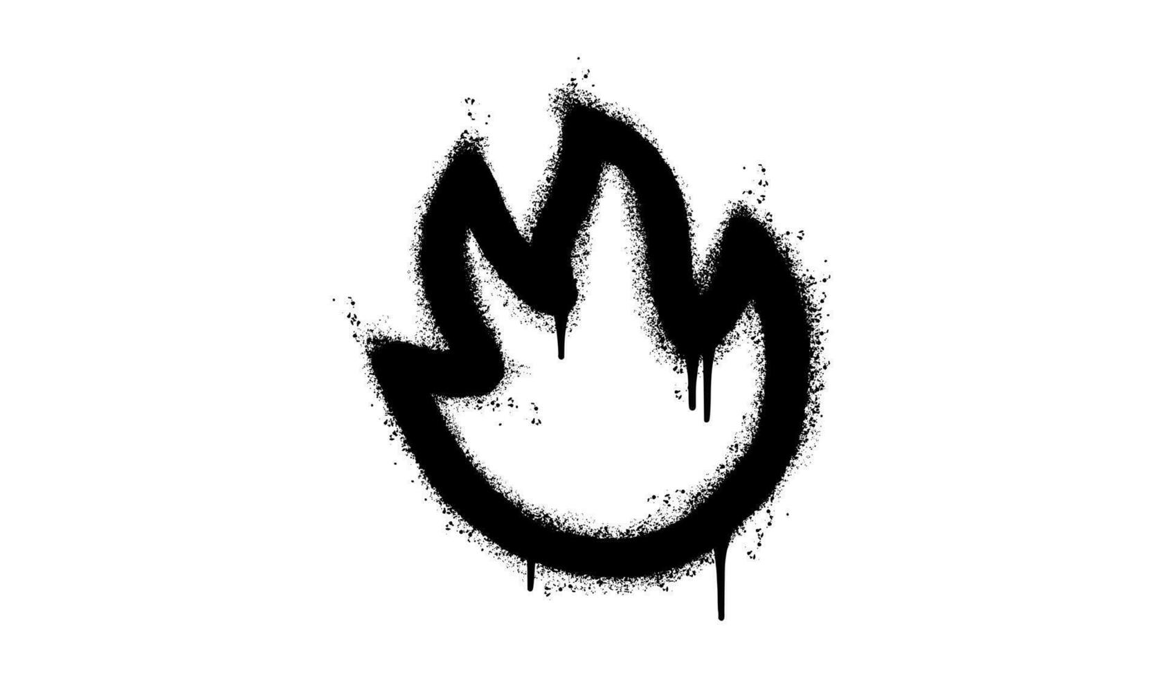 Spray Painted Graffiti Fire flame icon Sprayed isolated with a white background. graffiti Fire flame icon with over spray in black over white. Vector illustration.
