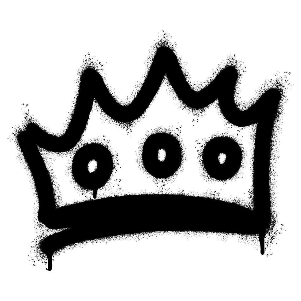 graffiti spray crown icon isolated on white background. vector illustration.