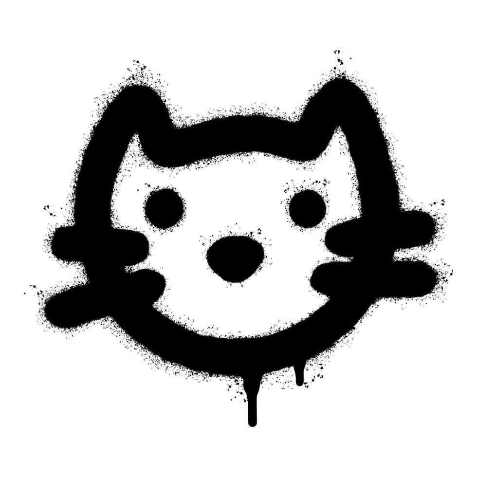 Spray Painted Graffiti Cat icon isolated on white background. vector illustration.