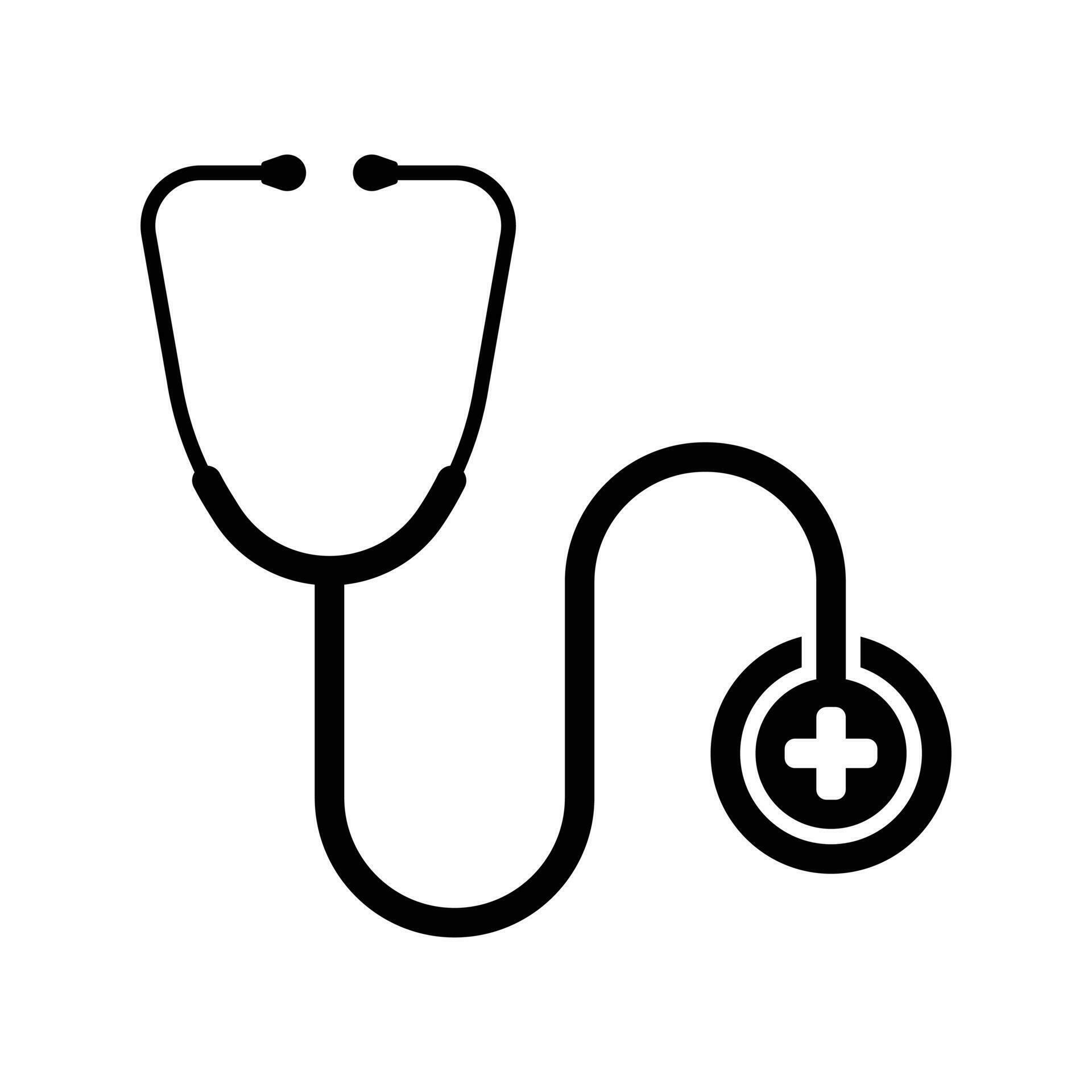 Stethoscope Icon Vector Illustration, Medical Doctor Logo, Stethosecope