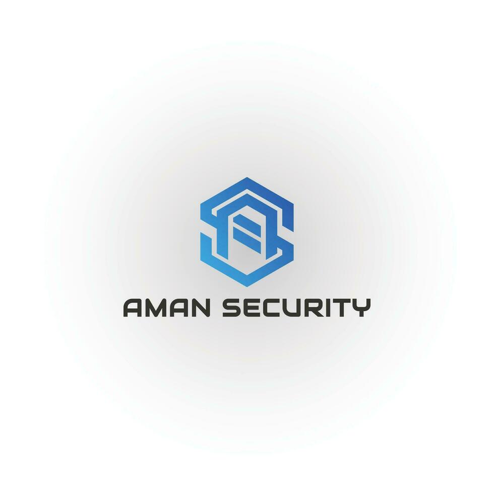 Abstract SA or AS initial logo Hexagon Modern Business Alphabet Logo template vector in blue color isolated on a white background. Letter AS in blue color applied for internet and security logo design