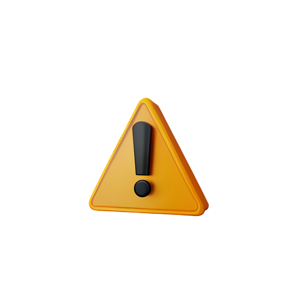 warning 3d rendering icon illustration png