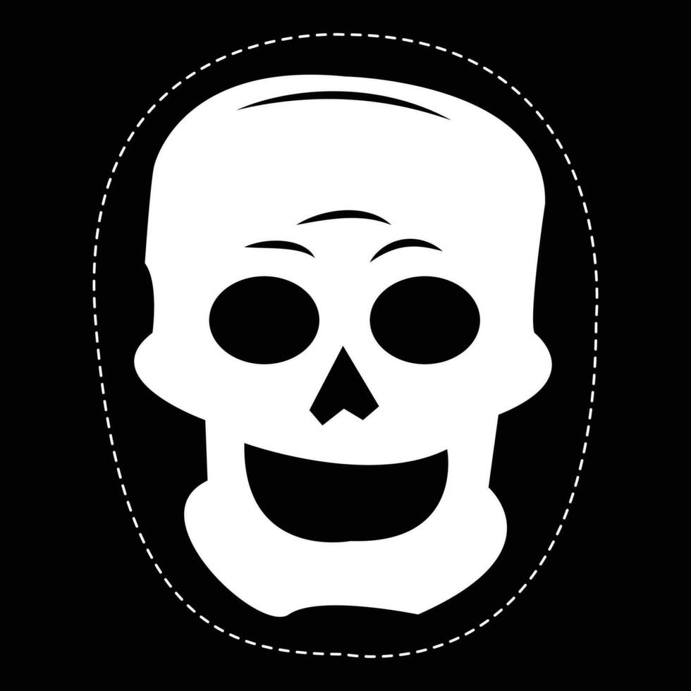 Skull Head Sticker For Halloween Vector. vector