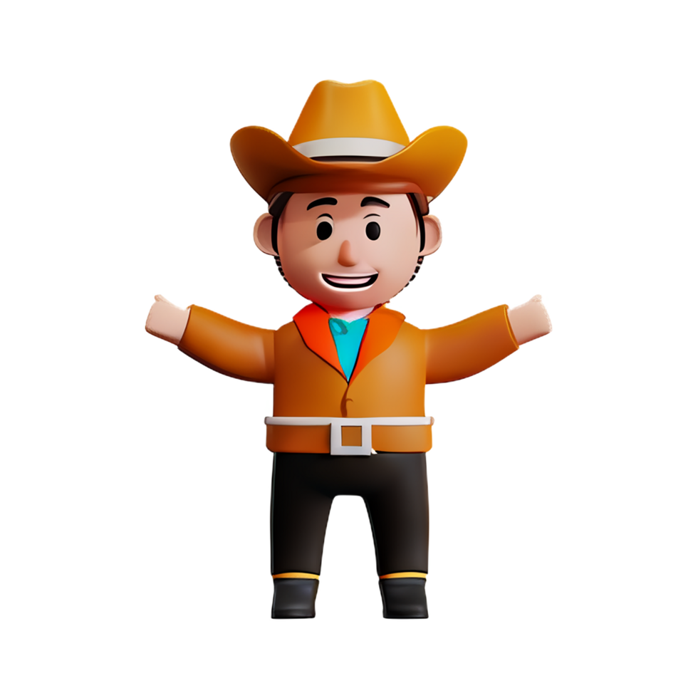 cowboy 3d rendering icon illustration png