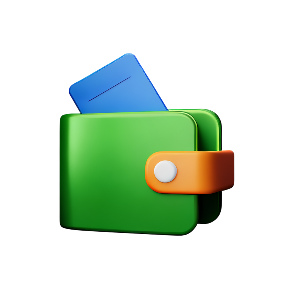 wallet 3d rendering icon illustration png