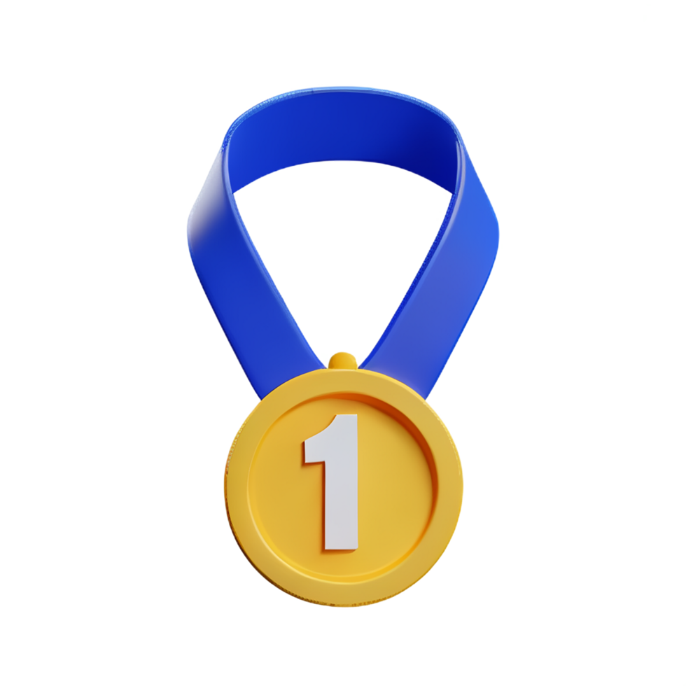 medaille 3d renderen icoon illustratie png