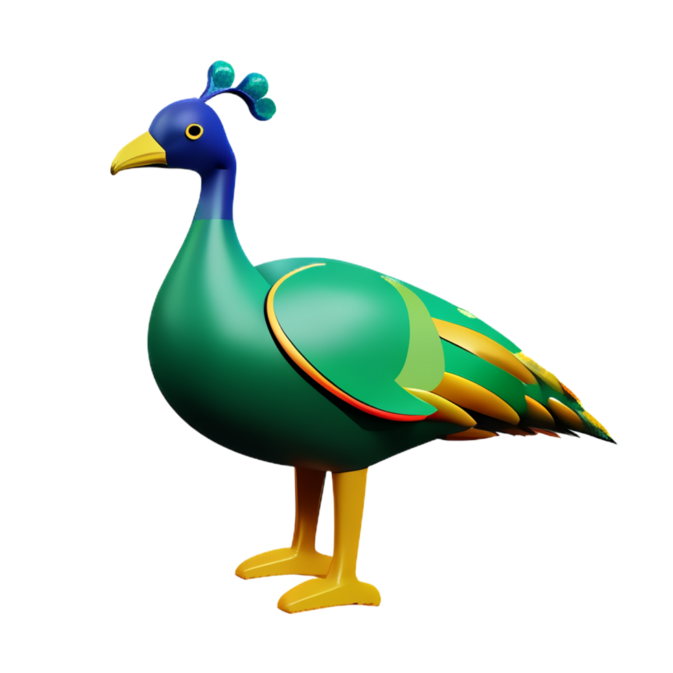 peacock 3d rendering icon illustration png