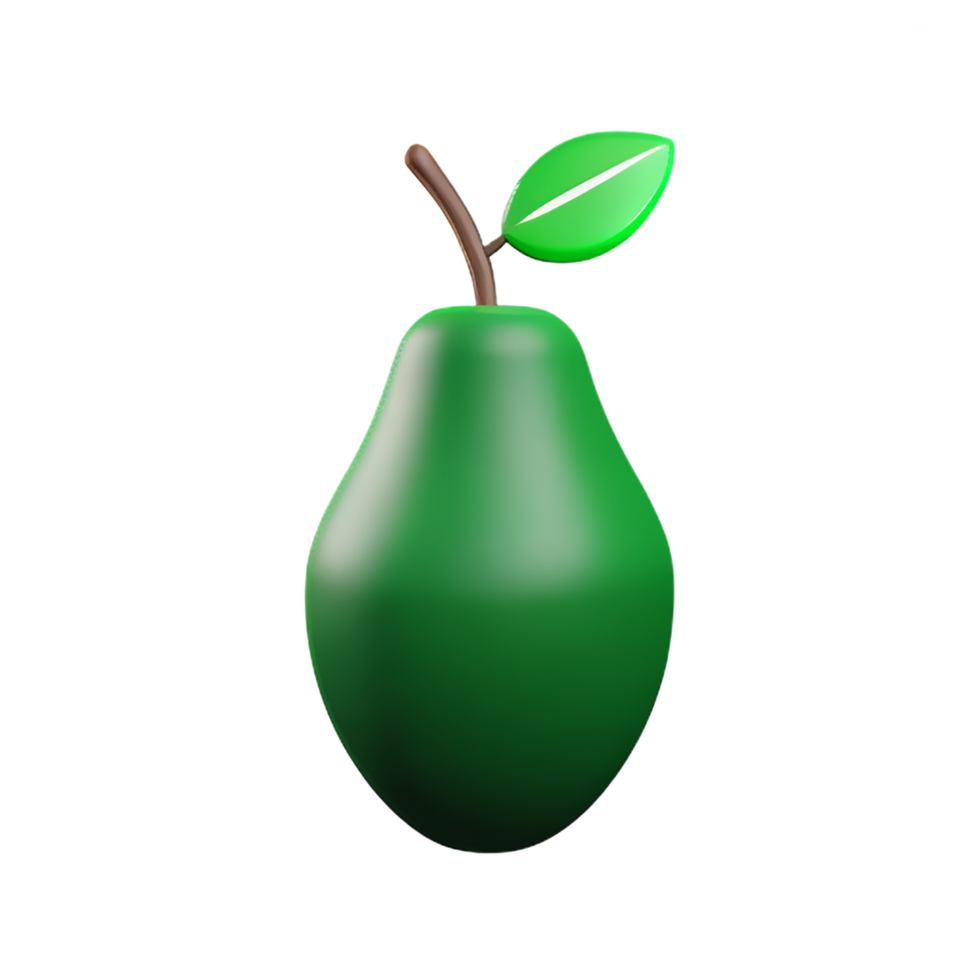 avocado 3d rendering icon illustration png