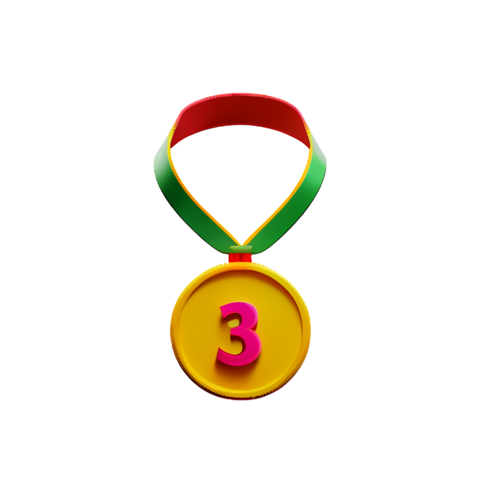 medal 3d rendering icon illustration png